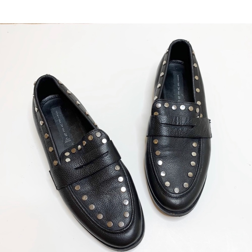Steven by Steve Madden Studded Black Penny Loafers